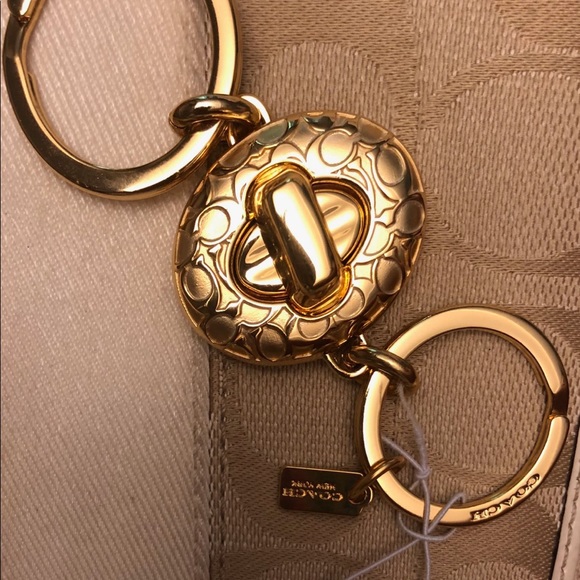 Coach Accessories - New coach gold keychain vallet button keychain